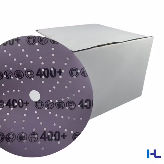 6 pouces 150 mm 17 trous support de film violet tampon de meulage crochet et boucle de ponçage abrasif disque de meulage de sable Velcro pour peinture, ébavurage, rouille, métal, jante de carrosserie automobile